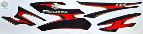 Bajaj Discover 135 Black Bike - Red Sticker — DISCOVER sticker Sri Lanka